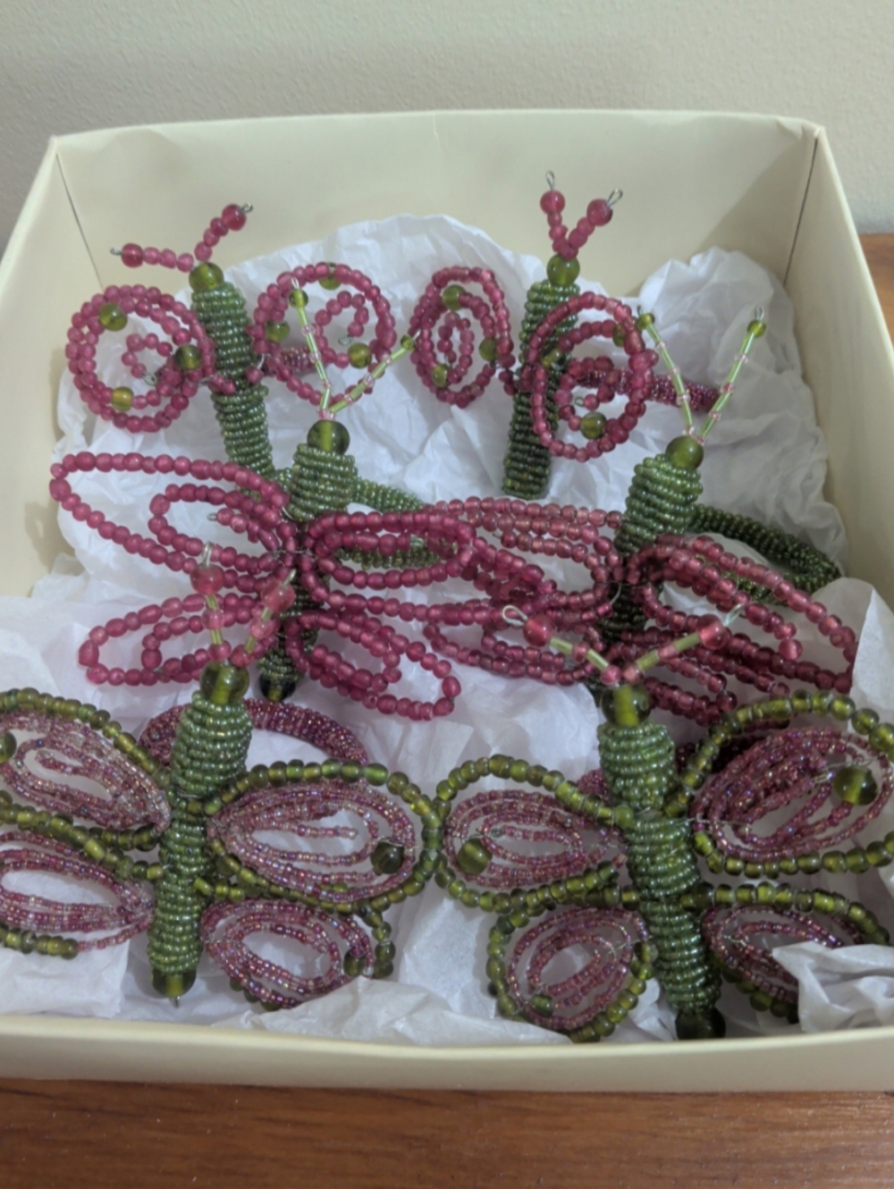 Pottery Barn Beaded Bugs Napkin Rings SET OF 6